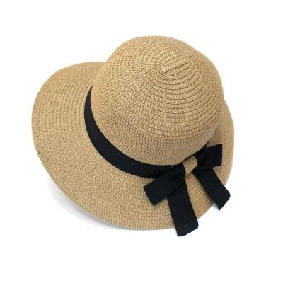 China Straw Hats Summer Women Panama Hat Striped Boy With Fan Plain Straw Vacation Beach Folding Oversized Crownless Padded Hat for sale