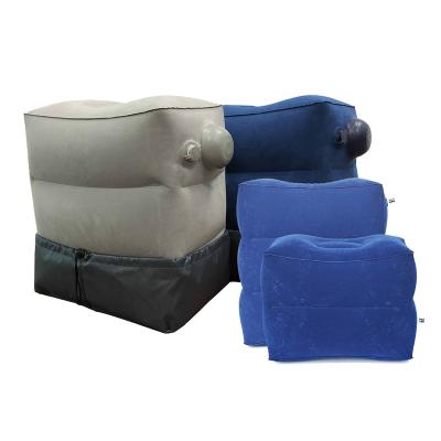 China Air Inflatable Portable Adjustable Washable Sofa Chair Travel Foot Rest Pillow Inflatable Leg Cushions Use for Train Airplane Bus for sale