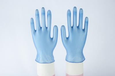 China Blue Disposable Vinyl Glove powder free for Hair Salon / Dental for sale