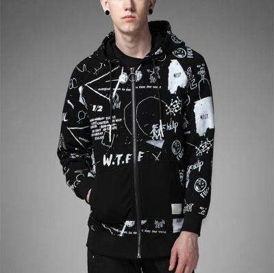 China Wholesale Men's Anti-Wrinkle All Over Print Custom Hoodies Cotton Fleece Fashion Personality Hoodies for sale