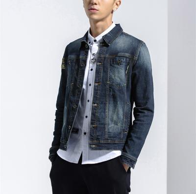 China Wholesale Men's Cotton Fit Cotton Breathable Slim Denim Jackets Custom Button Blue Jeans Cool Fashionable Jackets for sale