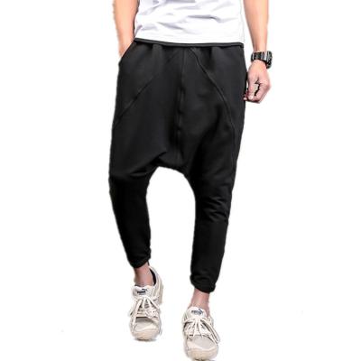 China 2021 Anti-wrinkle street men drop crotch pants empty black harem pants cotton jogger pants wholesale for sale