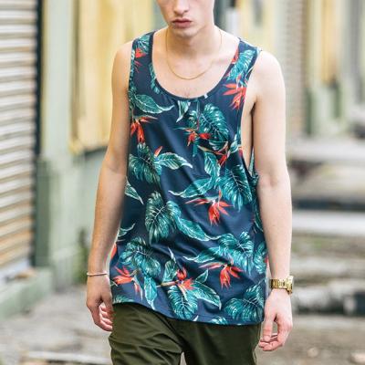 China Custom printing anti-pilling new men's fitness bodybuilding vest summer sports gym mens beach tops for sale