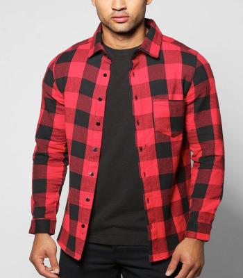 China 100% Cotton Men's Anti-pilling Fashion Plaid Flannel Long Sleeve Shirt for sale