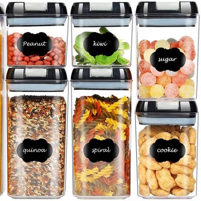 China Freshness Keeping Grain Airtight Kitchen Food Sealed Plastic 7PCS SET Storage Bin Transparent Grain Moisture Proof Sealed Box for sale