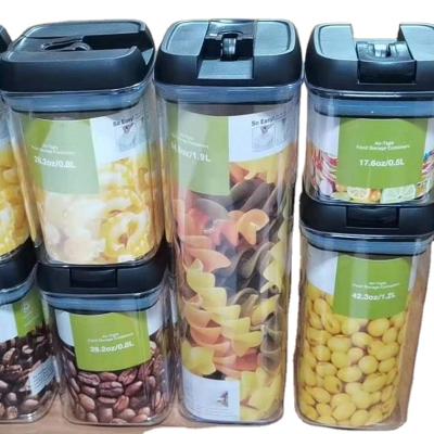 China Freshness Keeping Grain TIGHTLY AIR Kitchen Food Sealed Plastic 7PCS SET Storage Bin Transparent Grain Moisture Proof Sealed Box for sale