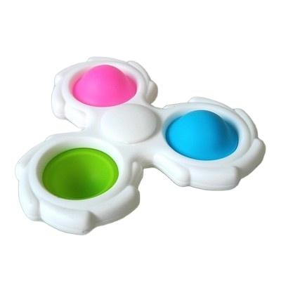 China Spinner 2023 plastic silicone bubble music limulu fingertip gyroscope ring two hole spinning fidget spinner fishing toy for sale