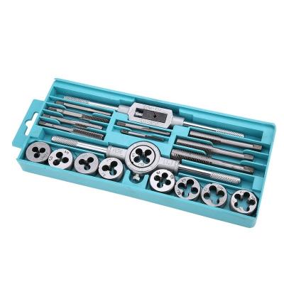 China 20pcs Alloy Tool Steel Taps and Dies Set M3~M12 Screw Thread and Tap Wrench and Wrench Hand Dies for sale