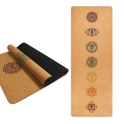 China Trade 2022 Custom Made Yoga Mat Logo Print Natural Rubber Cork Custom Made Private Label Yoga Cork Eco-friendly Matte Cork Waterproof for sale