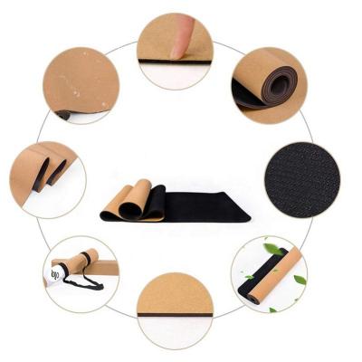 China Custom Made Bulk Roll LOGO Tking Eco Exercise Fitness Natural Cork Yoga Mat Warm Waterproof Washable Durable Anti-Slip OEM 6mm Personalized for sale