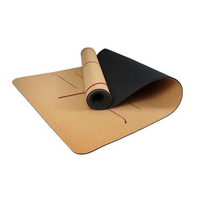 China LOGO Factory Amazone Hot Sale Indoor Fitness T-king Yoga Mat Natural Cork Wholesale Custom Hot Sale Waterproof Washable Durable Anti-Skid 10mm for sale