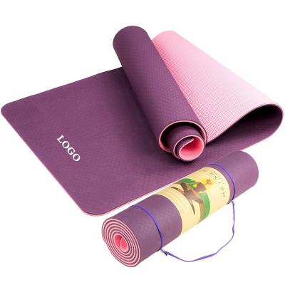 China Custom Made Low Price Waterproof Washable Durable Anti-Slip China Large Double Purple Colors Exercise Tape Yoga Mats Tape 6mm Custom Yoga Mat Zodiac for sale