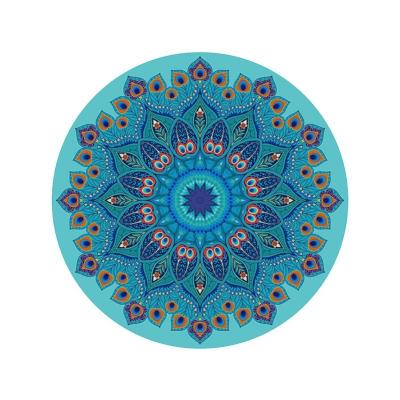 China TKing Waterproof Natural Color Eco-Friendly Anti-Slip Custom Design Meditation Fitness Yoga Large Round Sustainable Mat for sale