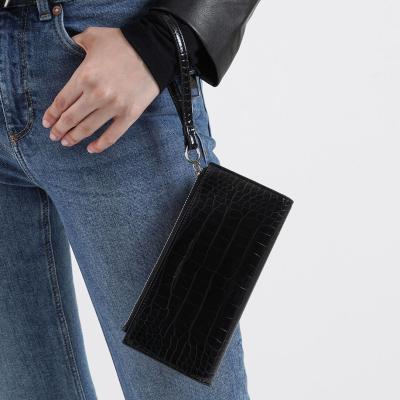 China Custom RFID Fashionable Women Ladies Travel Card Wallet RFID Minimalist Leather Wallets for sale