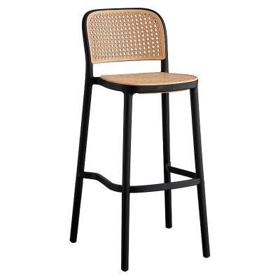 China Rotating factory wholesales dining chair set of 6 dinner chairs party-chair black brown rattan handcraft black bar large for sale