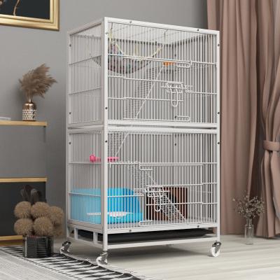 China Breathable 2 Layers Dog Cages Double Floor Stainless Steel Hardware Wholesale Large Dog Cat Cages for sale