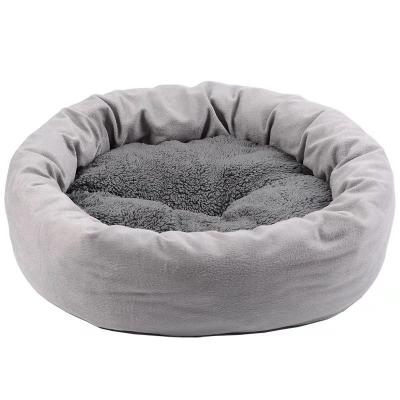 China Removable Comfortable High Quality Soft Washable Round Dog Bed Blanket Cheap Pet Bed For Cat for sale