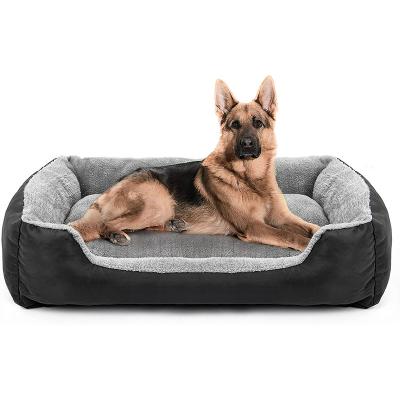 China Custom Washable Breathable Cotton Breathable Soft Rectangle Large Dog Sofa Bed for sale