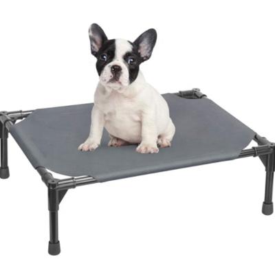 China Travel Steel Frame Portable Pet Cooling Bed Mesh Elevated Dog Bed Breathable Foldable for sale