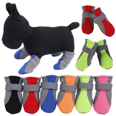 China New Stocked Outdoor Acrylic Soft Sole Walking And Running Dog Shoes Anti Slip Pet Shoes for sale