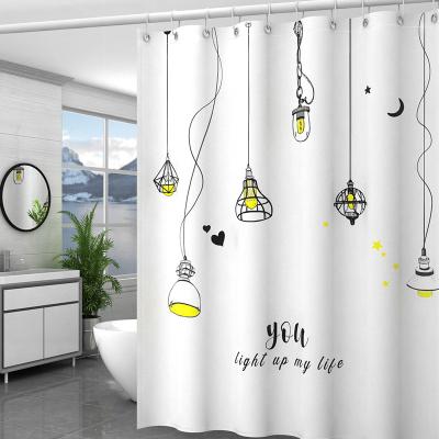 China Sustainable Cheap Price Rust Proof Scratching No Punching Various Style Shower Curtain For Hotels for sale