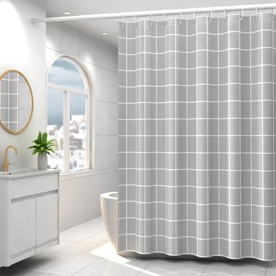 China Sustainable Colored Luxury Linen Fabric No Punch Wholesale Shower Curtains for sale