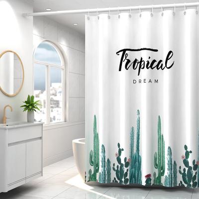 China Factory Price Viable Wholesale Polyester Designers Shower Curtain Set Bathroom for sale