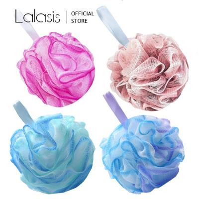 China Soft Lalasis custom body scrubber skin exfoliating shower bathing loofahs bath balls for sale