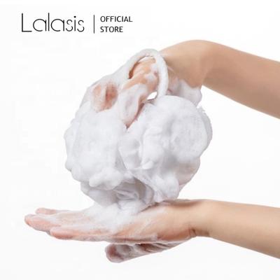 China Soft Lalasis soft useful body bath flower sponge gradient color white bath sponge ball for sale