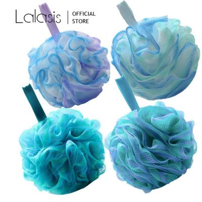 China Soft Lalasis bulk colorful swirls natural baby shower puff body scrub exfoliating ball loofah bath sponge for sale