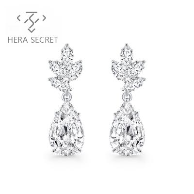 China New CLASSIC Listing Pear Cut Diamond Gold 18k Earrings, Diamond Earrings Women for sale