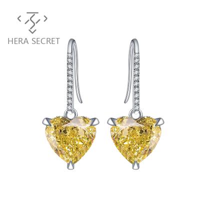 China Factory direct sales heart earrings romantic rhinestone heart earring for girlfriend women jewelery for sale