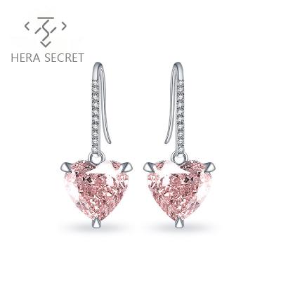 China Wholesale Fashion Romantic Drop Jewelry For Women Heart Shape Diamond Earring Ears for sale