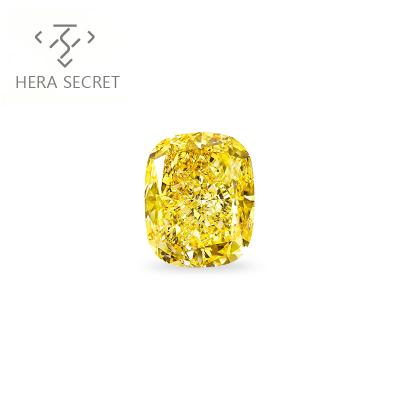 China Arouse ForeverFlame 2ct Cushion Cut Diamond CVD CZ Fancy Yellow Color Moissanite for sale