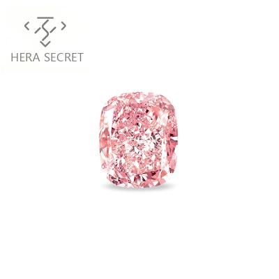 China ForeverFlame Fancy Pink Cushion 2ct Sparkling Cut Color Diamond CVD CZ Moissanite for sale