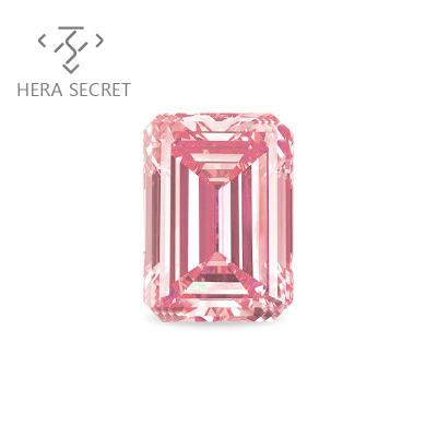 China Fire ForeverFlame Emerald Cut Diamond Fancy Pink CZ Moissanite Color Set or CVD for sale