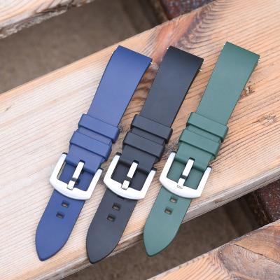 China Fassion JUELONG FKM Rubber Waterproof Diver Watch Strap Vulcanized Ash Resistant 20/22mm Rubber Watch Strap for sale