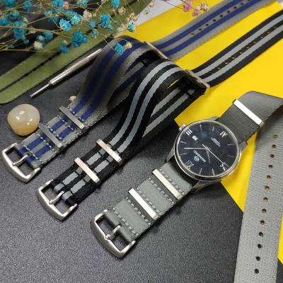 China Natobelt Natobelt Natobelt Strap 20mm Sublimation Wrist Strap Neatly Stitched Custom Nylon Watch Band for sale