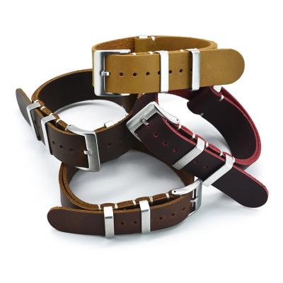 China Fashion/Casual/Sport JUELONG Leather Bands 3 Rings NATO Style 18/20/22/24mm Watch Straps for sale