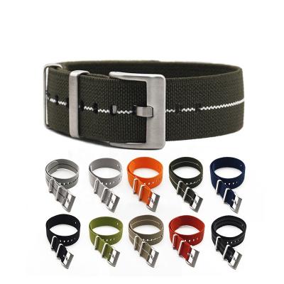 China 304/316 Nato Buckle JUELONG 2019 Style Parachute High Quality Stainless Base Nylon French Bag Force Elastic Watch Band for sale