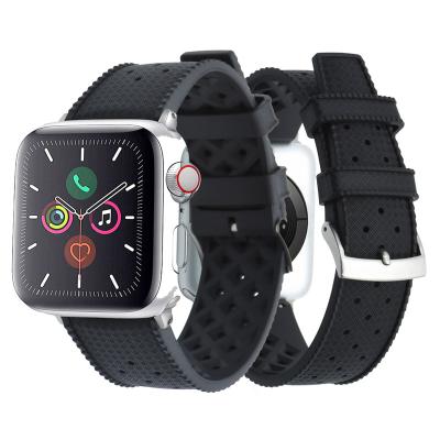 China Replacement Soft Rubber Strap Water Resistant JUELONG Waterproof Sports Waffle Style FKM Watch Band For Apple Watches 7/6/5/4/3/2/1/SE Series for sale