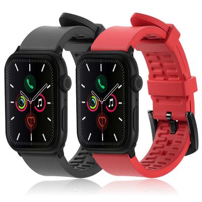 China JUELONG Water Resistant Sport Replacement Soft Rubber Strap Waterproof FKM Watch Band For Apple Watches 7/6/5/4/3/2/1/SE Series for sale