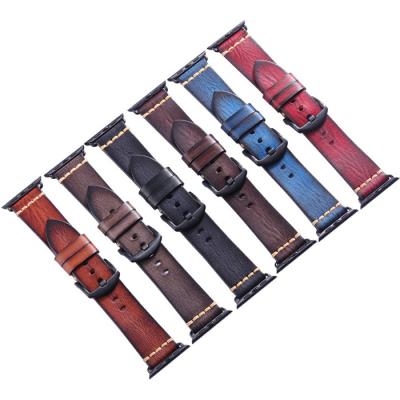 China JUELONG JUELONG Watch Strap Genuine Leather Genuine Leather Watch Bands Compatible Apple Watch 38mm 40mm 42mm 44mm Quick Release Vegetable Leather Watch Strap for sale