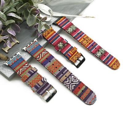 China JUELONG Nylon Ethnic Embroidery Strap Watch Strap 38mm 42mm Braid Strap Wrist Band Nato Strap Watch Band for sale