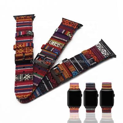 China Multi Fabric Color Braided Nylon Fabric Strap For Apple Watch Band New 44mm 40mm 38mm 42mm Style Strap For iWatch 6SE 5 Series 4 3 for sale