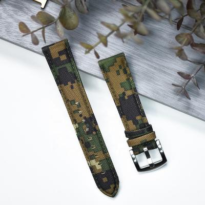 China Custom Made High Quality Army Green Fashion JUELONG Factory Canvas Strap Military Two Piece Watch Strap for sale