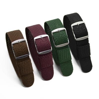 China Fashion/Casual One Piece Left 22mm/Sport 20mm Perlon Nato Watch Strap Braided Woven Airy Weave Nylon Watch Band for sale