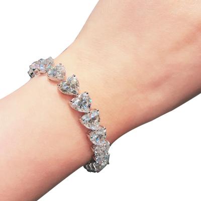 China Wholesale Price Environmental Friendly Men's 925 Sterling Silver Heart Link Tennis Bracelet For Women for sale