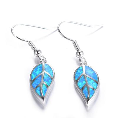 China CLASSIC Luxury Custom Style Charm Unique Design Earrings S925 / Brass Hook Earrings Maple Leaves Dangle Earrings Blue White For Women for sale