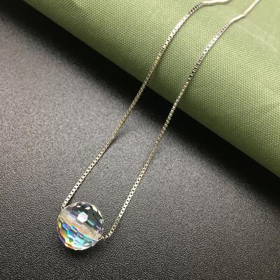 China Austaian Auraro Crystal With Chain Necklace Pendant Fashionable Silver Plated Jewelry for sale